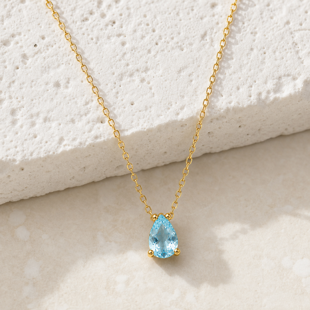 Pear Cut Birthstone Necklace