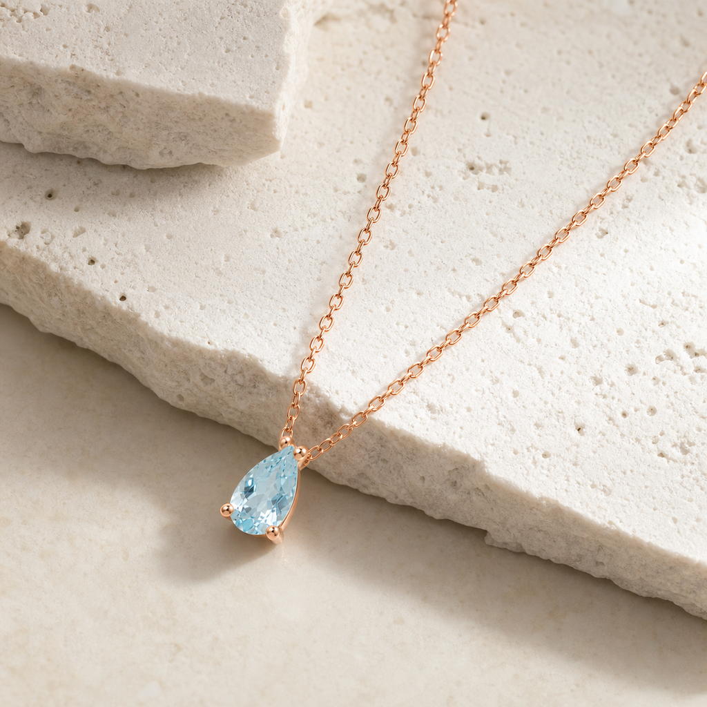 Pear Cut Birthstone Necklace
