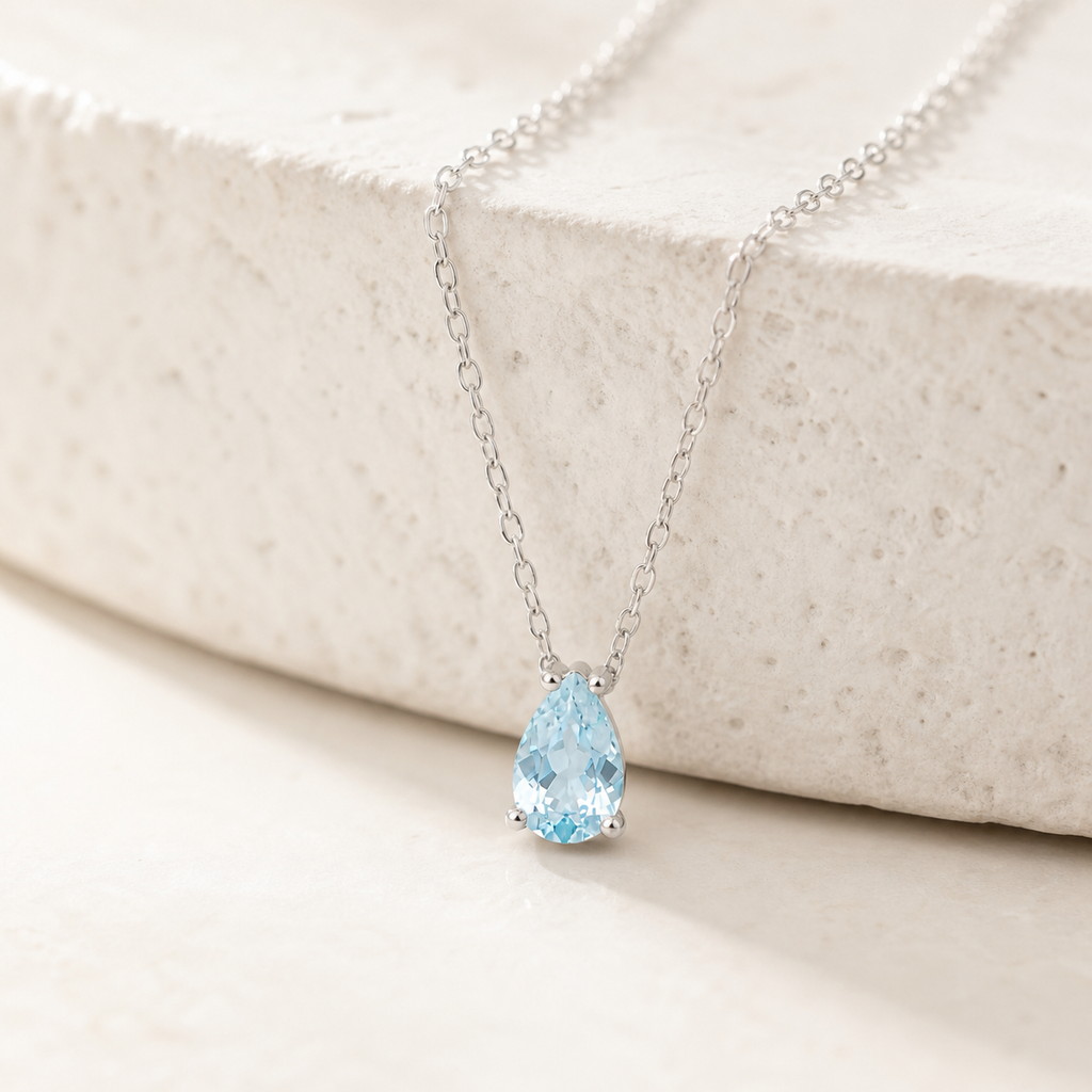 Pear Cut Birthstone Necklace