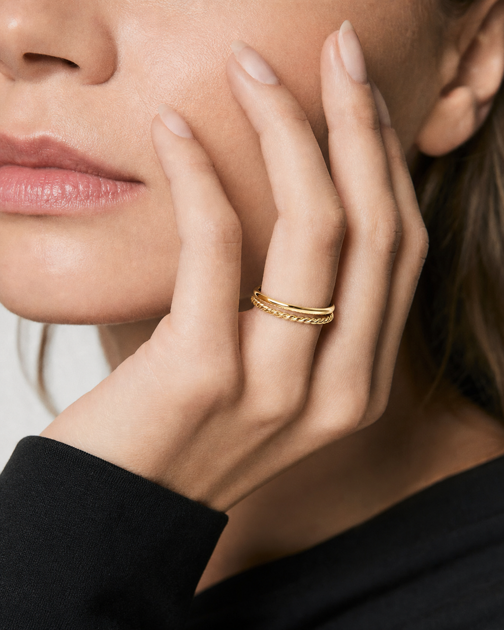 Simple Twisted Stacking Ring Set