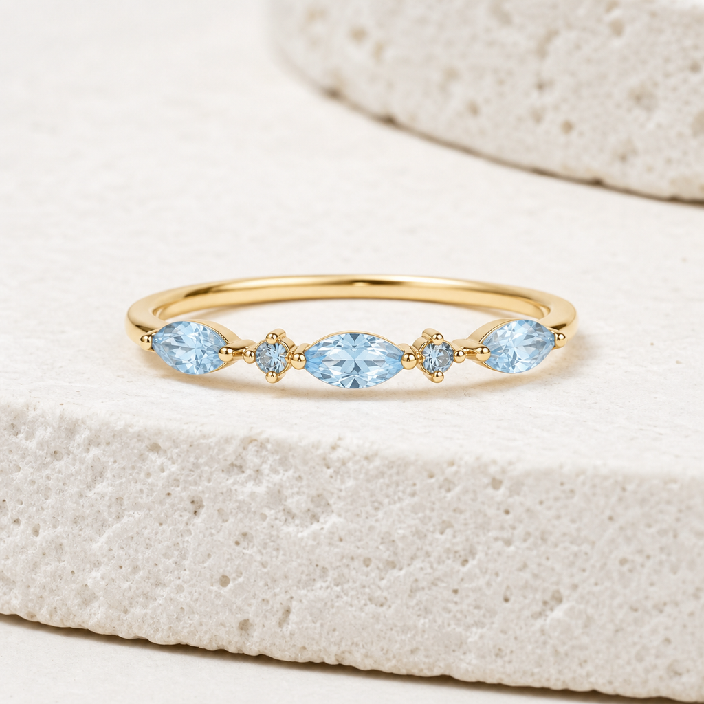 Personalized Marquise Birthstone Ring