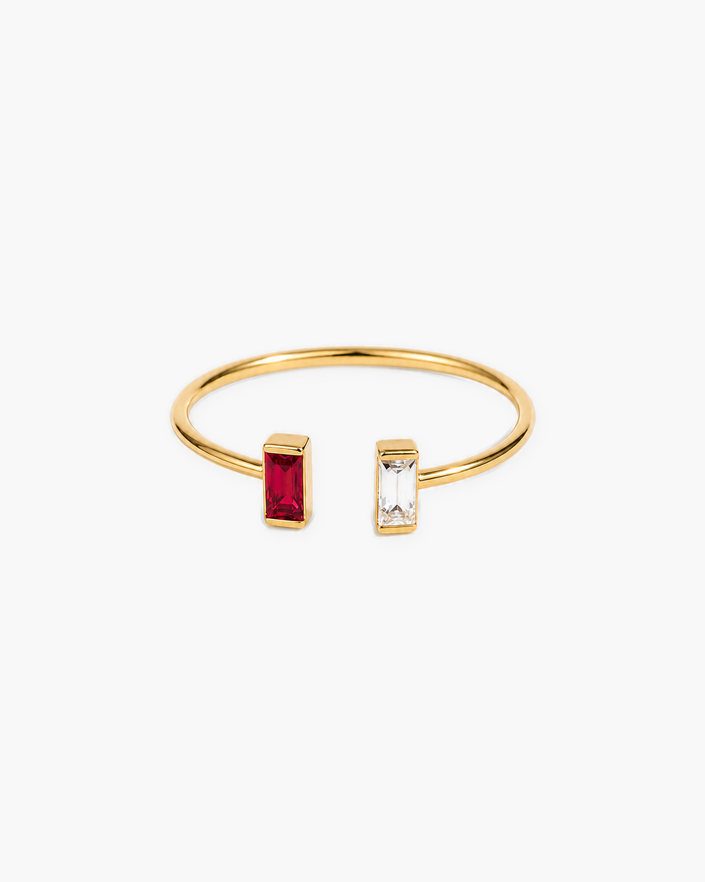 Two Baguette Birthstone Ring