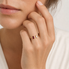 Two Baguette Birthstone Ring