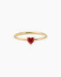 Personalized Dainty Heart Birthstone Ring