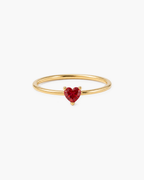 Personalized Dainty Heart Birthstone Ring