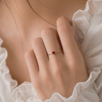 Personalized Dainty Heart Birthstone Ring