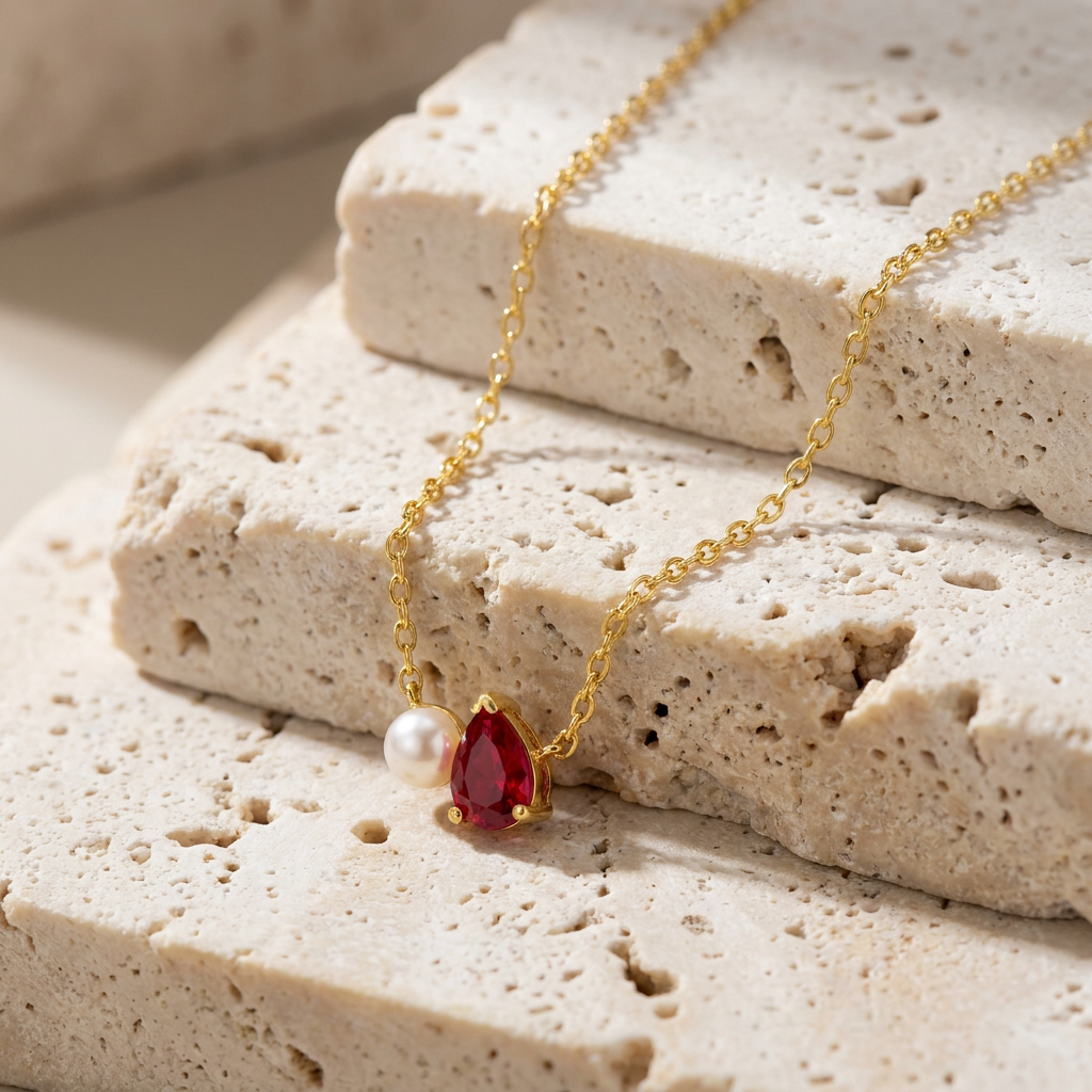 Pearl Gemstone Pendant Necklace
